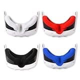 OOAVR 4Pcs VR Silicone Face Cover for Oculus Quest 3,Light-Thin VR Face Pads,Waterproof Anti-Dirty Replacement Facial Cushion VR Pads Accessories (Black+Grey+Blue+Red)