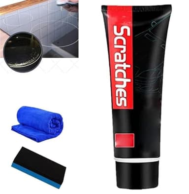 100ML Scratch Free Stove Top Scratch Remover, Polishing Wax for Glass Ceramic Stove Top, Cooktop Heavy Duty Cleaner and Polish, Car Paint Scratch Repair, with Sponge