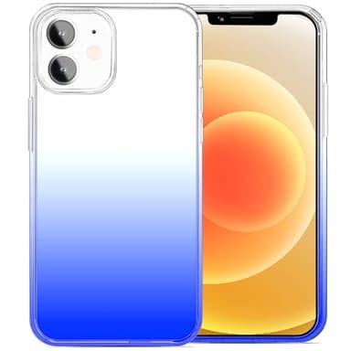 JJGoo Compatible with iPhone 12 Case & iPhone 12 Pro Case Clear, Soft Transparent Shockproof Protective Slim Thin Bumper Phone Cover, Blue Gradient
