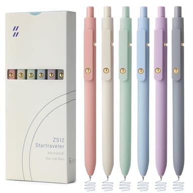 FIOVER Gel Pens, 6pcs Blue Ink Medium Point 0.7mm Smooth Writing Pens with Comfort Grip, Aesthetic Ballpoint for Journaling School Office Supplies, Gifts for Women Men (6PCS Blue Ink)