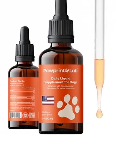 PAWPRINT Lab Dog Longevity Supplement NAD+ & NMN - Joint Health, Vitality & Healthy Aging - Nano liposomal Technology - Easy to Give Every Day - Better Absorption - Resveratrol - CoQ10