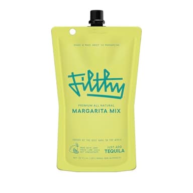 Filthy Margarita Mix, Premium Cocktail Mixer, All-Natural, Non-GMO, Vegan & Gluten-Free, Made with 100% Fresh Florida Lime Juice and Organic Agave Nectar from Jalisco Mexico, 32 Oz Pouch