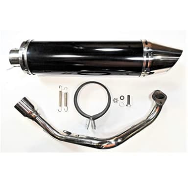 Scooter High Performance Exhaust - Black, for the Wolf Rugby II 150