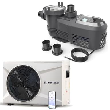 Aquastrong 100,000 BTU Inverter Swimming Pool Heat Pump, 26,000 Gallons Electric Pool Heater, Variable Speed Pool Pump, 1.5 HP, 220V, 8189GPH, In/Above Pool Pump