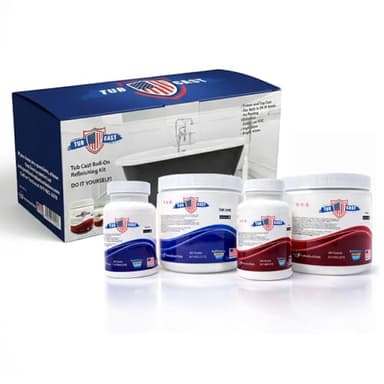 Tub Cast Roll On Bathtub Refinishing Kit by Ekopel – Primer + Top Coat Included – DIY Bathtub & Tile Reglazing Kit for Porcelain, Fiberglass & Cast Iron – Bright White Gloss, Low Odor, Made in USA (Standard Tub)