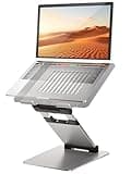 Ergonomic Laptop Stand for Desk, Sit to Stand Laptop Riser, Adjustable Height up to 21", Standing Computer Stand, Promote Healthy Posture Compatible with MacBook Air Pro, All Laptops 10-17"-Silver