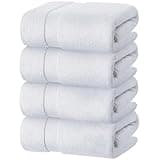 White Classic Luxury Bath Towels Set of 4 Large - 700 GSM Turkish Cotton Ultra Soft Bath Towels 27x54 | Highly Absorbent and Quick Dry | Hotel Towels for Bathroom Luxury, Plush Shower Towels, White