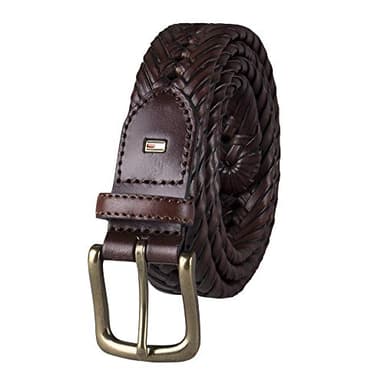 Tommy Hilfiger Men's Braided Belt, Tan, 38