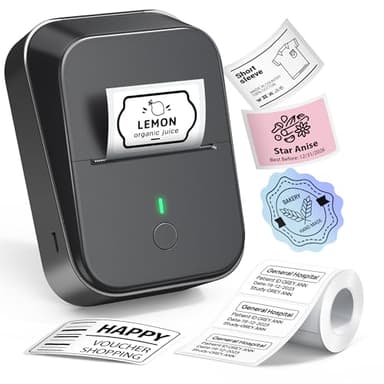 ETIKEZ PM260 Label Maker Machine with Tape, 2 Inch Label Tape Maker Bluetooth Label Printer, Inkless Portable Label Maker with Smart AI APP for Home, Kitchen, School, Office Organization, Black