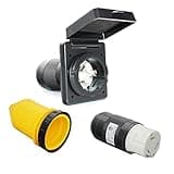 X-Haibei RV 50 Amp Power Inlet Plug Female Twist Locking Connector 125V 250V AC Black Inlet with Rain Proof Boot Kit (50 AMP, Black)
