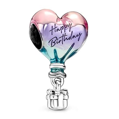 RMMY Birthstone Charm 925 Sterling Silver Pendant Dangle Beads Happy Birthday Hot Air Balloon for Bracelets and Necklaces,Birthday Jewelry Gifts for Women Friends