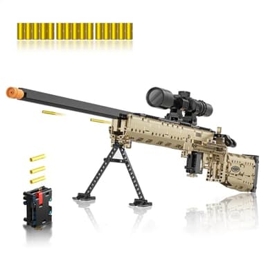 CASEIER M24 Building Blocks Gun-Sets, 1:1 Large Army Toys for Boys Adult Teen, Shootable Sniper Model Guns, Cool Birthday Gifts for Men Kids, Collectible Block Weapon for Military Fan 1380 PCS