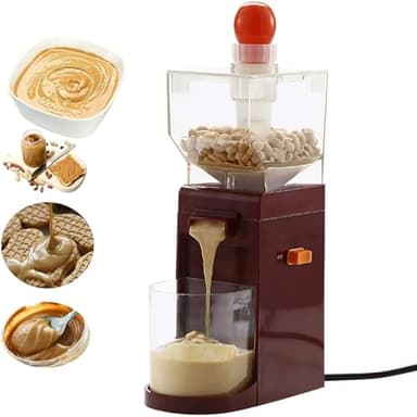 ERICAT Electric Peanut Butter Maker, Small Peanut Butter Machine with Anti-Slip Base, 500ml Large Capacity and 120W Strong Motor Power, Stirring Hook Design and Removable Parts, for Peanuts, Cashews