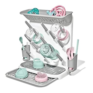 OXO Tot Expandable Drying Rack – Space-Saving Drying Rack | Newborn and Baby Essentials | Breastfeeding Essentials | Dry Baby Bottles | Save Space in Kitchen