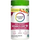 Rainbow Light Multivitamin for Women 50+, Vitamin C, D & Zinc, Probiotics, Women's One 50+ Multivitamin Provides High-Potency Immune Support, Non-GMO, Vegetarian, 90 Tablets