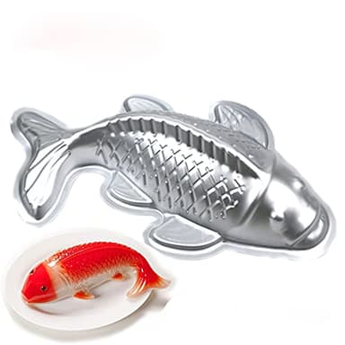 3D Aluminum alloy carp cake bakeware, fondant cake decoration bakeware, fish-shaped cake mold (9 inch)