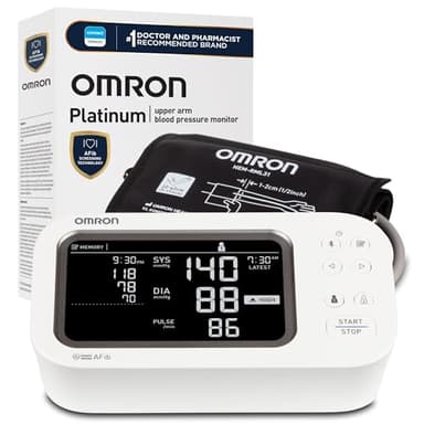 OMRON Platinum Blood Pressure Monitor for Home Use & Upper Arm Blood Pressure Cuff - #1 Doctor & Pharmacist Recommended Brand - Clinically Validated - AFib Detection - Connect App