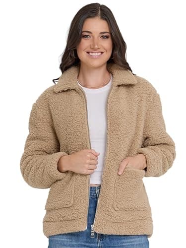 Steve Madden Sherpa Jacket Women - Oversized Faux Fur Winter Coats for Women, Shearling Fleece Plus Size Winter Jacket XS-3X