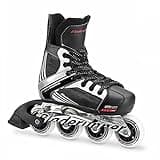 Bladerunner by Rollerblade Dynamo Jr Size Adjustable Hockey Inline Skate, Black and White, Inline Skates , Size 1 - 4