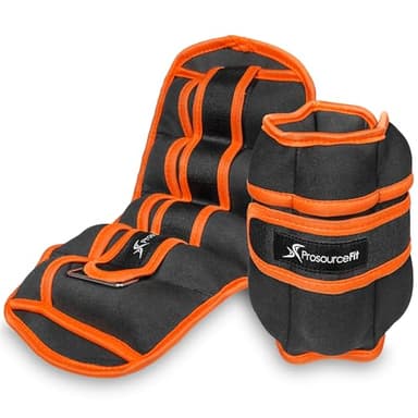 ProsourceFit Adjustable Ankle, Wrist, Arm, and Leg Weights for Men and Women, Set of 2, 3.5lb each, Orange
