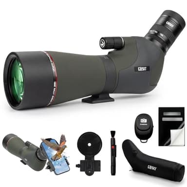 Gosky Spotting Scope 20-60x80 - Spotter Scope with Phone Adapter for Advanced Users, Touch-Free Release, Angled Spotting Scopes Case, BAK4 Prism, IPX7 Waterproof Fogproof for Nature Viewing