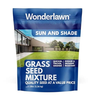 Barenbrug Wonderlawn Sun and Shade Grass Seed Mix for Lawn Care and Landscaping, 3 lbs. Bag