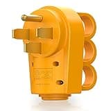 MICTUNING 125 250V 50Amp Heavy Duty RV Replacement Male Plug with Ergonomic Handle Yellow
