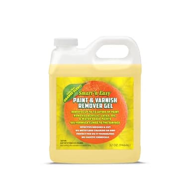 Smart 'n Easy Paint & Varnish Remover Gel - Do It Yourself Friendly Paint Remover - Strips Multiple Layers of Acrylic, Latex, Oil & Water-Based Paints & Varnishes - 32oz