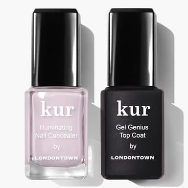 LONDONTOWN kur Pink Nail Conceal & Go Duo Set, Includes Pink Nail Illuminating Concealer & Gel Genius Top Coat, 2 Piece Set, 0.4 Fl Oz