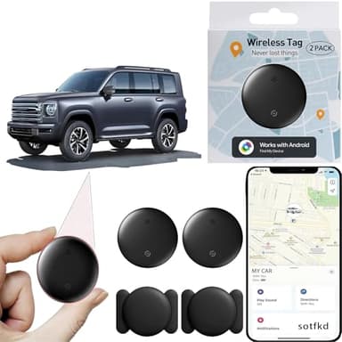 2 Pack GPS Tracker for Vehicles,Car Tracker Device Hidden,Tracker Device for Vehicles (Only Android) | Magnetic Shell | No Monthly Fee | Waterproof |Works with Google Find My Device