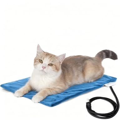 MARUNDA Pet Heating Pad,Cat Heating Pad Indoor Waterproof,Auto Constant Temperature, Chew Resistant Steel Cord (Blue, S-12" x 16")