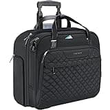 EMPSIGN Rolling Bag with Wheels, Briefcase for Women Fits Up to 15.6 Inch Laptop , Water-Repellent Overnight Rolling Computer Bag with RFID Pockets,Black