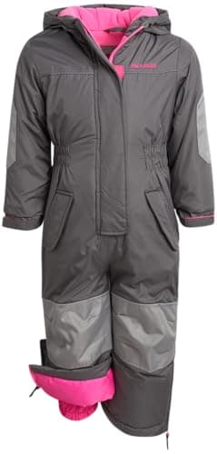 Pink Platinum Girls' Toddler Snowmobile Snowsuit, Charcoal, 3T