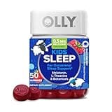 OLLY Kids Sleep Gummy, 0.5mg Melatonin, L Theanine, Chamomile, and Lemon Balm, Childrens Chewable Supplement, Raspberry - 50 Count