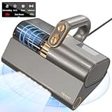 Teant Mattress Vacuum Bed Vacuum Cleaner with 253.7nm UV-C Light, HEPA Filter & 140℉ Heating, 500W & 15Kpa Strong Suction, Lightweight Handheld Vacuum with Dual-Cup Design for Bed and Pet Hair