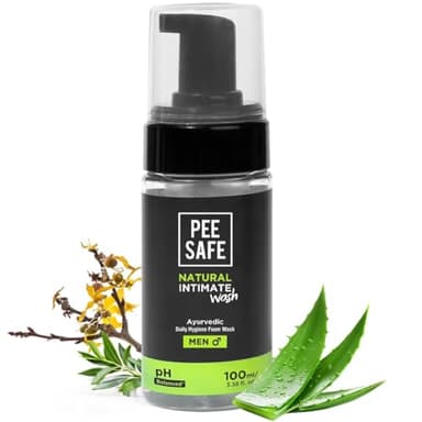 Mens Intimate Wash by PEESAFE | Natural | Jabon Intimo Hombre | with Tea Tree Essential Oil | Ayurvedic | Shower Gel for Men | pH Balanced Body Wash | Ball Wash for Men