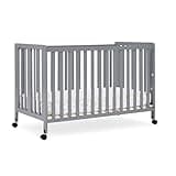 Simmons Kids Aria Full Size Portable Folding Crib - Greenguard Gold Certified, Grey