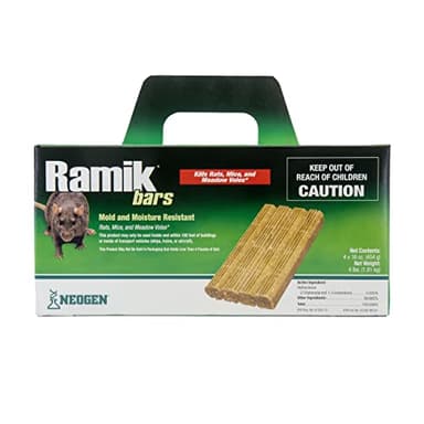 Ramik Bars All-Weather Rodenticide Mold & Moisture Resistant Bait for Control of Rats, Mice, and Meadow Voles, 4 lbs