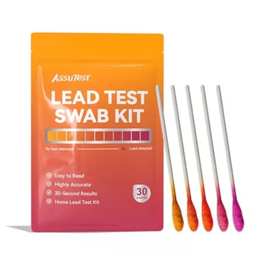 AssuTest Lead Test swabs Kit - 30 PCS Lead Paint Test Kit for Home Use, Lead Tester for Dishes Ceramics Toys Metal Wood Jewelry House Furniture Instant Lead Detection in 30 Seconds