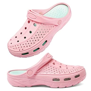 INMINPIN Women and Men Orthopedic Clogs Arch Support Garden Shoes Sandals Slippers with Plantar Fasciitis Feet Insoles,Sweet Pink,8-9 Women/6-7 Men