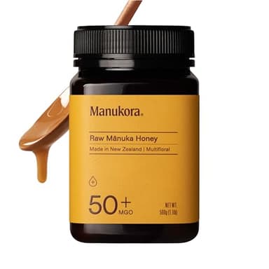 Manukora Raw Manuka Honey MGO 50+, New Zealand Honey, Non-GMO, 3rd-Party Tested, Glyphosate Residue Free Certified, 2000+ Natural Compounds, Traceable from Hive-to-Hand, Daily Wellness Support – 500g