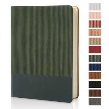 TSFPapier Lined Journal Notebook for Work College Ruled Note Book 5.79"x8.27"A5 PU Leather Daily Journaling 216 Pages for Women Men Writing Home School Supplies Business (Dark Green)