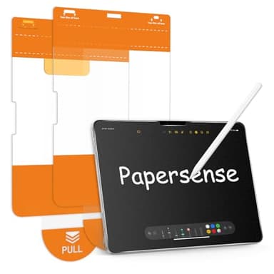 OMOTON PAPERSENSE Paper Screen Protector for iPad Pro 11 Inch 6/5th Gen M5 2025/M4 2024, Write like on Paper, Matte Tempered Glass with Dust-free Installation Tray, Anti-glare, Apple Pencil Support