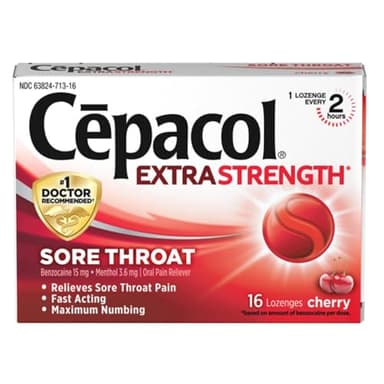 Cepacol Maximum Strength Throat Drop Lozenges, Cherry, 16 ct