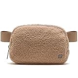Pander Fanny pack Everywhere Fleece Belt Bag for Women and Men with Adjustable strap Belt, 1L. (Tan)