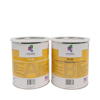 Colored Epoxies PP-80 Polyaspartic Floor Coating, High Solids Topcoat, Slow Cure, UV Protection, Industrial Coating (Clear, Half Gallon KIT)