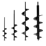 VASGOR Set of 4 (1.6x9, 2.4x12, 3.2x16, 4x16) Auger Drill Bit for Planting - Easy Planter Garden Auger - Bulb & Bedding Plant Augers - Posthole Digger for 3/8” Hex Drive Drill