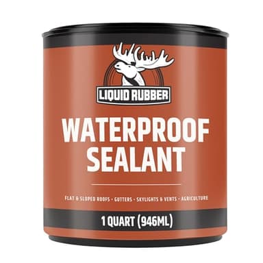 Liquid Rubber Waterproof Sealant – DIY Leak Repair Coating for Flat, Metal & Low Slope Roofs, Foundations, Gutters & More – Flexible Protective Membrane - Black - 1 Quart