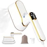 Travel Steamer, 1300W Portable Steamer for Clothes, Quick Heat Plancha a Vapor Para Ropa, 180° Rotating Handle & Ceramic Panel, 2-IN-1 Mini Iron With LCD for Home & Travel Use
