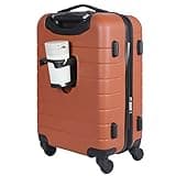 Wrangler Smart Luggage Set with Cup Holder and USB Port, Burnt Orange, 20-Inch Carry-On